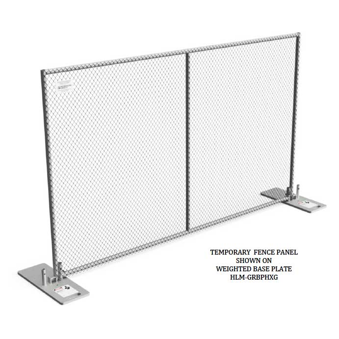Temporary Fence Panel with Weighted Base Plate