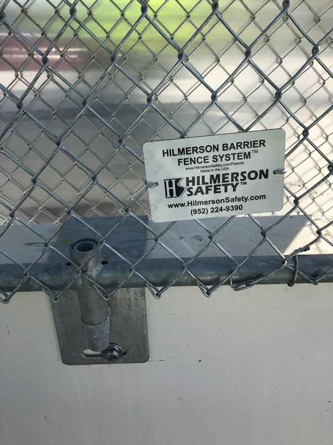Barrier Fence System Side Saddle Bracket Hilmerson Safety