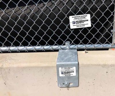 Hilmerson Barrier Fence System™ Available thru Warning Lites of MN Rental Product Line in the Midwest - Side Saddle Bracket