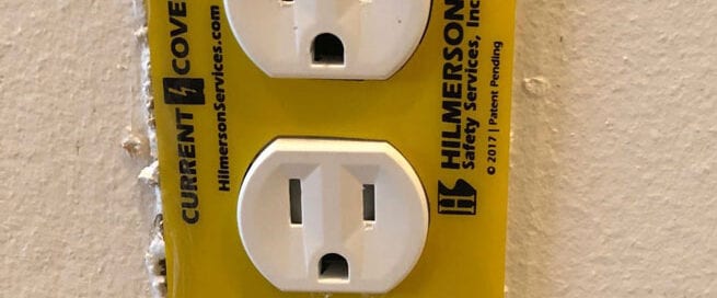 Safe outlet cover the current cover for construction