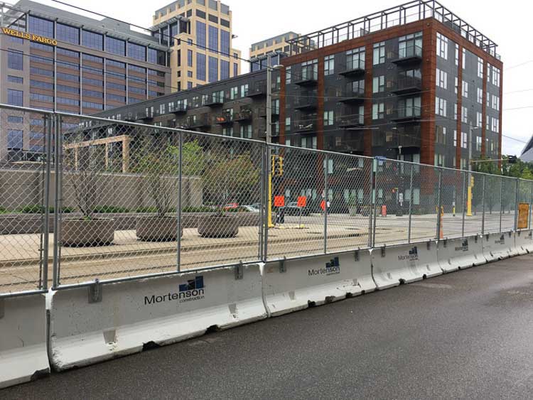 Barrier Fence Downtown by railroad