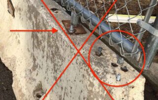Damaged barrier fencing installation practices
