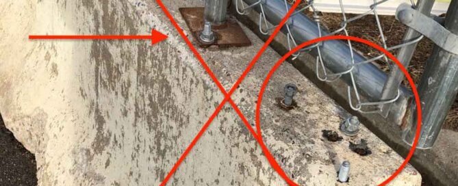 Damaged barrier fencing installation practices