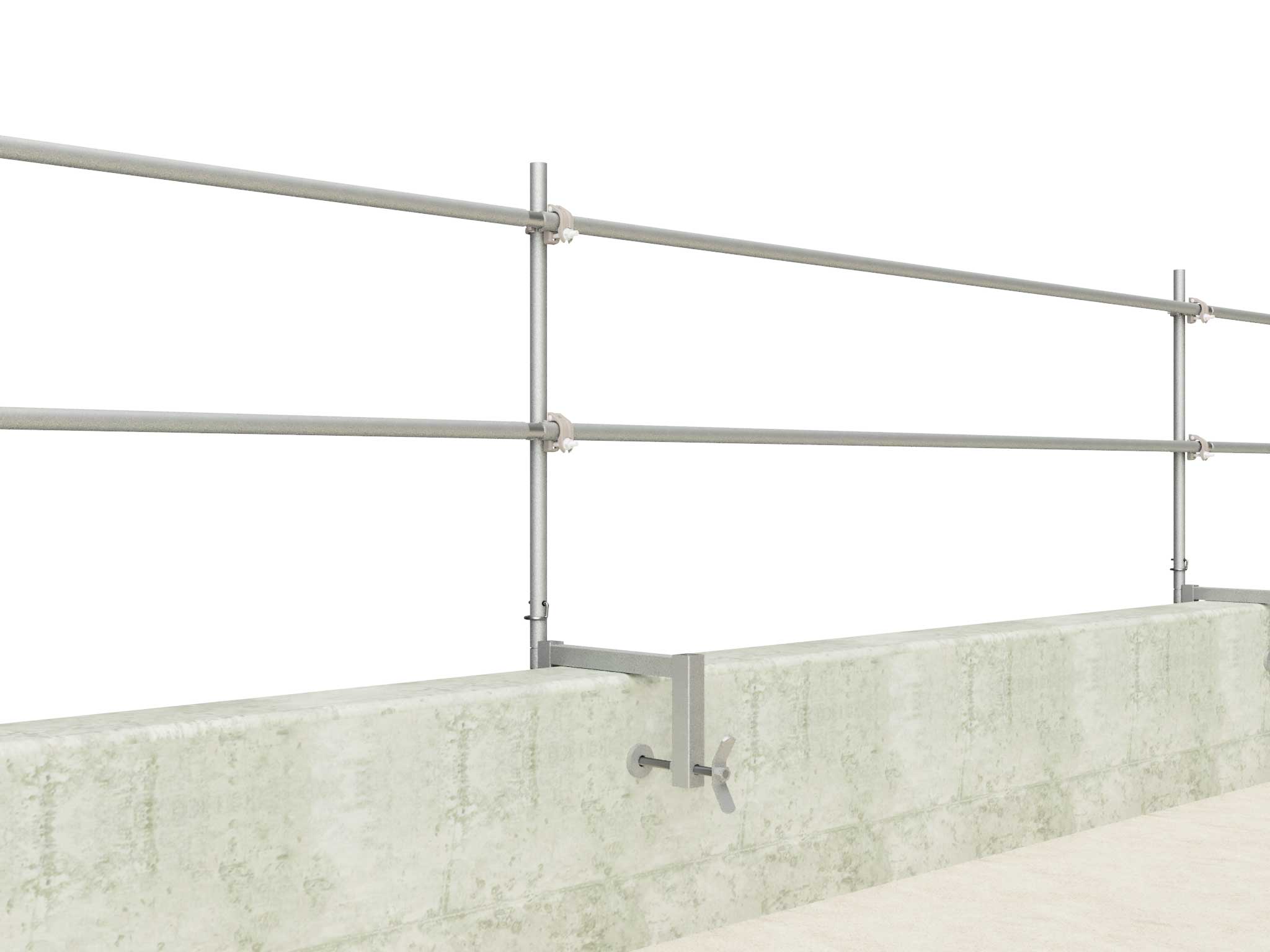 Hilmerson’s Tube & Swivel Clamps as guardrail on Parapet Wall