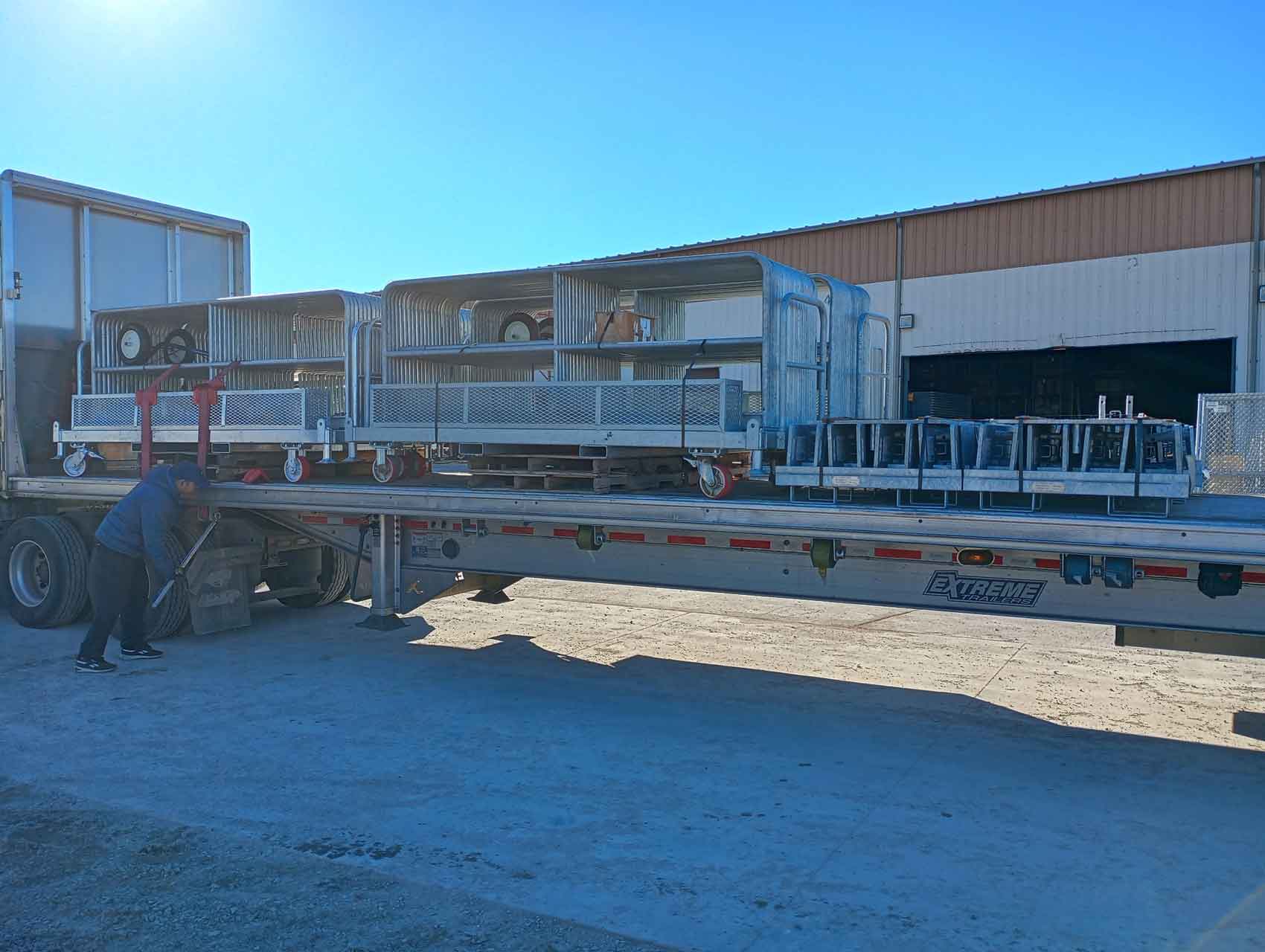 Rail System being transported to Data center