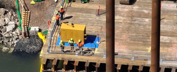 bridge construction safety rails protecting workers